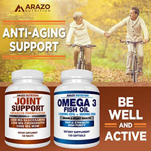 Load image into Gallery viewer, Glucosamine Chondroitin Turmeric MSM Boswellia - Joint Support Supplement for Relief 180 Tablets - Arazo Nutrition