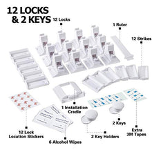 Load image into Gallery viewer, Eco-Baby Child Safety Magnetic Cabinet and Drawer Locks for Proofing Kitchen 12 Pack Child Latches