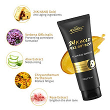 Load image into Gallery viewer, Blackhead Remover Mask, 24K Gold Peel Off Mask, Gold Facial Mask Anti-Aging, Deep Cleansing, Reduces Fine Lines& Wrinkles Great for All Skin, With Blackhead Remover Extractor Tools Kit & Mask Brush