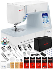 Load image into Gallery viewer, Janome Skyline S3 Computerized Sewing Machine w/Semi-Hard Cover + Instructional DVD + Ultra Glide Foot + Ditch Quilting Foot + Rolled Hem Foot + Concealed Zipper Foot + Needles + Much More!