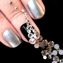 Load image into Gallery viewer, Elcoho 6 Sizes Crystals AB Nail Art Rhinestones and Clear Crystal Rhinestones with Pick Up Tweezer and Rhinestone Picker Dotting Pen, 1500 Pieces