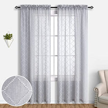 Load image into Gallery viewer, Light Grey Curtains & Drapes for Living Room 84 Inch Length 2 Panels Set Modern Rod Pocket Sheer Window Treatments Curtains for Bedroom Sliding Glass Door 84 Inches Long Gray
