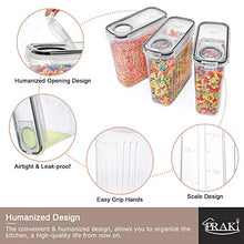 Load image into Gallery viewer, 5PCS Cereal Containers Storage Set, PRAKI BPA Free Airtight Food Storage Container Set with Lids, Kitchen Pantry Organization and Storage for Sugar, Baking Supplies with 20 Labels & Mark(4L Black)