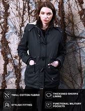 Load image into Gallery viewer, Wantdo Women's Warm Thickened Parka Jacket with Removable Hood Black, S