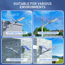 Load image into Gallery viewer, Solar Street Light, OKPRO High Brightness Led Street Light, 500W Outdoor Lighting Solar Powered, IP66 Waterproof Solar Street Lights Outdoor Dusk to Dawn for Yard Driveway