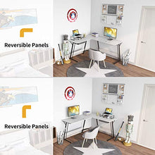 Load image into Gallery viewer, CubiCubi Modern L-Shaped Desk Computer Corner Desk, 59.1" Home Office Writing Study Workstation with Small Table, Space Saving, Easy to Assemble, White