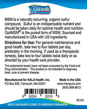 Load image into Gallery viewer, Kala Health MSMPure Tablets, 1000 mg, Pure MSM Organic Sulfur Supplement, Made in USA, 120 Count