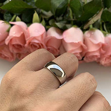 Load image into Gallery viewer, iTungsten 8mm White Tungsten Carbide Wedding Bands for Men Women Engagement Rings I Love You Engraved Polished Shiny Comfort Fit