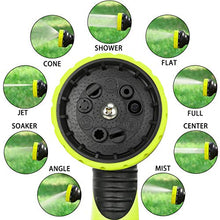 Load image into Gallery viewer, Sunflora 50 ft Expandable Garden Hose Bonus 10 feet with Solid Brass Fittings and 9 Patterns Spray Nozzle, Flexible No Kink Water Hoses for Lawn Total 60 Feet