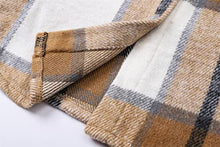 Load image into Gallery viewer, SANGTREE Girl's Plaid Flannel Jacket Shackets Button Down Long Sleeve Classic Print Shirt Coat Tops, YF2 Plaid Jacket -Khaki, 3-4T = Tag 110