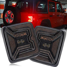Load image into Gallery viewer, AUDEXEN LED Tail Lights Compatible with Jeep Wrangler JL 2018-2021, 20W Reverse Lights, Built-in EMC, Unique"C" Shaped Design, DOT Compliant, Black Lens, 2 PCS