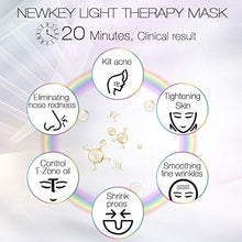 Load image into Gallery viewer, Led Face Mask, NEWKEY Led Light Therapy 7 Color Facial Skin Care Mask - with Clinically Proven Blue & Red Light Treatment Acne Photon Mask - Korea PDT Technology for Acne Reduction/Skin Rejuvenation