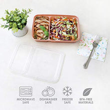 Load image into Gallery viewer, Bentgo Prep 2-Compartment Meal-Prep Containers with Custom-Fit Lids - Microwaveable, Durable, Reusable, BPA-Free, Freezer and Dishwasher Safe Food Storage Containers - 10 Trays & 10 Lids (Blush Pink)
