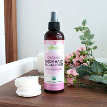 Load image into Gallery viewer, Organic Rosewater Witch Hazel Toner I 8 oz I Soothing Rose Toner, Witch Hazel Face Mist with Rosewater, For Dry and Sensitive Skin, Cruelty-Free and Vegan Facial Toner (Rosewater)