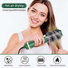 Load image into Gallery viewer, Bongtai Hot Air Brush,Hair Dryer Brush Hair Dryer & Volumizer 3 in 1 Brush Blow Dryer Styler for Rotating Straightening, Curling, Salon Negative Ion Ceramic Blow Dryer Brush(Avocado green)