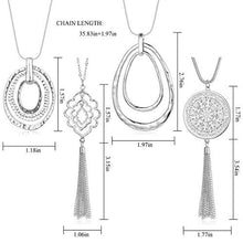 Load image into Gallery viewer, CASSIECA Long Pendant Necklace for Women Tassel Statement Necklace Set for Sweater Jewerly Accessories