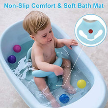 Load image into Gallery viewer, Bath Seat Baby Bathtub Seat with Non-Slip & Soft Bath Mat, Portable Toddler Infant Child Bath Tub Seat with Backrest, 6-12 Months, Blue