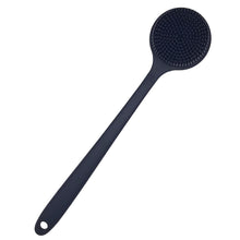 Load image into Gallery viewer, DNC Back Scrubber for Shower Soft Silicone Bath Body Brush with Long Handle (Black)