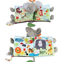 Load image into Gallery viewer, Soft Baby Cloth Book,Crinkle Elephant Fabric Infant Books Teething Teether Toys Education Bunny Toy for Babies Toddler 1 Year Old Boy Girl &Up,Stuffed Farm Animal Jungle Plush Book Touch and Feel Toy