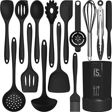 Load image into Gallery viewer, Silicone Cooking Utensils Set - 446°F Heat Resistant Kitchen Utensils,Turner Tongs,Spatula,Spoon,Brush,Whisk,Kitchen Utensil Gadgets Tools Set for Nonstick Cookware,Dishwasher Safe (BPA Free)