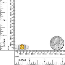 Load image into Gallery viewer, Gem Stone King Men's 925 Sterling Silver Oval Yellow Citrine and White Created Sapphire Ring (1.16 Cttw) (Size 10)