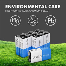 Load image into Gallery viewer, VONIKO 9V Batteries - Alkaline 9V Battery 4 Pack - Ultra Long Lasting with a 7 - Year Shelf Life