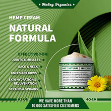 Load image into Gallery viewer, Haley Organics Hemp Cream - Made in USA - Natural Hemp Oil Extract Cream - for Discomfort in Knees, Back, Elbow and Joint - Muscle Cream infused with Arnica Extract oil, MSM and Menthol - 4 Fl Oz