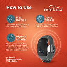 Load image into Gallery viewer, Reliefband Premier Anti-Nausea Wristband | FDA Cleared Nausea & Vomiting Relief for Anxiety, Migraine, Motion Sickness (Car, Air, Train, Sea), Hangover & Morning Sickness | Drug Free (Charcoal)