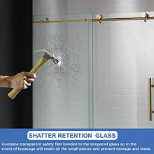 Load image into Gallery viewer, WOODBRIDGE PLUMBING_FIXTURE MBSDC4876-BG Frameless Sliding Shower, 44"-48" Width, 76" Height, 3/8" (10 mm) Clear Tempered Glass, Finish, Designed for Smooth Door Closing. Brushed Gold