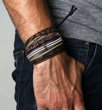 Load image into Gallery viewer, LOLIAS 24 Pcs Woven Leather Bracelet for Men Women Cool Leather Wrist Cuff Bracelets Adjustable
