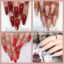 Load image into Gallery viewer, 2 in 1 Dip Powder Base & Top Coat with Activator Dip Powder Liquid Set for Dipping Powder Nail Kit,0.5oz/Bottle,Fast Dry,No Nail Lamp Needed