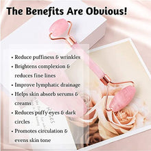 Load image into Gallery viewer, Original Jade Roller & Gua Sha Facial Tools, Jade Roller for Face - Face Roller, Natural Rose Quartz Roller - Face Massager, Facial Roller for Skin Care, Body, Eyes, Neck - Tones, Firms, Depuff