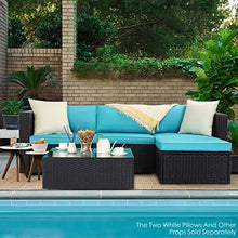 Load image into Gallery viewer, VITESSE 5 Pieces Patio Furniture Sectional Sets, Outdoor All-Weather PE Rattan Wicker Lawn Conversation Sets, Garden Sofa Set with Coffee Table and Washable Cushion