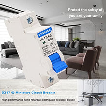 Load image into Gallery viewer, smseace Miniature Circuit Breaker Low Voltage AC 20A 230/400V 1 Pole DIN Rail Installation DZ47-63 C20