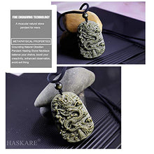 Load image into Gallery viewer, Haskare Natural Energy Stone Pendant Engraved Black Obsidian Healing Necklace Adjustable 27.5" (Golden Obsidian)