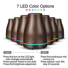 Load image into Gallery viewer, CWH&WEN 120Ml Aroma Essential Oil Diffuser Portable Aromatherapy Cool Mist Humifidier with 7 Changing LED Lights, Timer Settings, Waterless Auto Shut Off,Brown