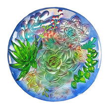 Load image into Gallery viewer, VCUTEKA Outdoor Glass Birdbath with Metal Stand for Lawn Yard Garden Decoration