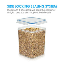 Load image into Gallery viewer, Large Food Storage Containers 5.2L / 176oz, Vtopmart 4 Pieces BPA Free Plastic Airtight Food Storage Canisters for Flour, Sugar, Baking Supplies, with 4 Measuring Cups and 24 Labels, Blue