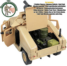 Load image into Gallery viewer, Click N' Play Military Humvee Vehicle 20 Piece Play Set with Accessories