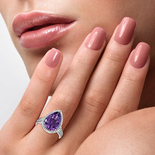 Load image into Gallery viewer, Effy 14K White Gold Amethyst and Diamond Ring, 6.04 TCW