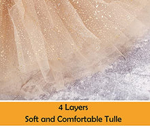 Load image into Gallery viewer, Simplicity Tutu for Girls 4 Layers Tulle Tutu Skirt with Sequins Kids Gold Tutu Girls Tutu, Golden, 2-8 Years