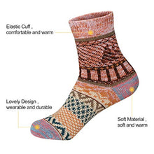 Load image into Gallery viewer, Women Winter Socks 5 Pairs Cotton Thick Knit Vintage Soft Cozy Casual Fuzzy Crew Socks Gifts