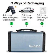 Load image into Gallery viewer, 300W Solar Generator, FlashFish 60000mAh Portable Power Station Camping Potable Generator, CPAP Battery Recharged by Solar Panel/Wall Outlet/Car, 110V AC Out/DC 12V /QC USB Ports for CPAP Camp Travel