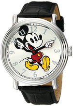 Load image into Gallery viewer, Disney Men's W001868 Mickey Mouse Silver-Tone Watch with Black Band