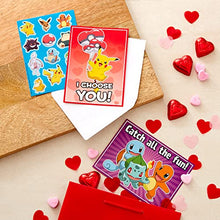 Load image into Gallery viewer, Hallmark Kids Pokémon Valentines Day Cards and Stickers Assortment (24 Cards with Envelopes)