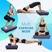 Load image into Gallery viewer, RINKMO Vibration Plate Exercise Machines with Resistance Bands, Whole Body Workout Vibrating Plateform with Bluetooth Speaker LED Light Bar for Home Fitness Training Equipment and Weight Loss Blue