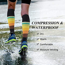 Load image into Gallery viewer, SuMade 100% Waterproof Breathable Socks, Women Men Long Sports Warm Thick Durable Soft Performance Outdoor Biking Hiking Trekking Rain Socks Winter Outdoor Skiing Running Socks 1 Pair (Black, Medium)