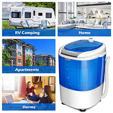 Load image into Gallery viewer, COSTWAY Mini Washing Machine with Spin Dryer, Electric Compact Laundry Machines Portable Durable Design Washer Energy Saving, Rotary Controller(Blue)