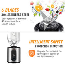 Load image into Gallery viewer, Portable Blender, G-TING Personal Smoothies Blender Cordless, Single Serve Mini Blender 450ml USB Rechargeable Small Juice Mixer Portable Juicer (Shakes, Smoothies, Home, Travel & Gym) Food Grade