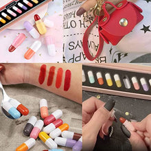 Load image into Gallery viewer, Primo Lines 12 Pill Lipstick with 1 Cute Mini Red Leather Bag Key-chain Pouch - Mini Lipstick Velvet Matte, Smooth and Moisturizing Pill Lipsticks, Long-Lasting, Portable and Charming Look All Day Long